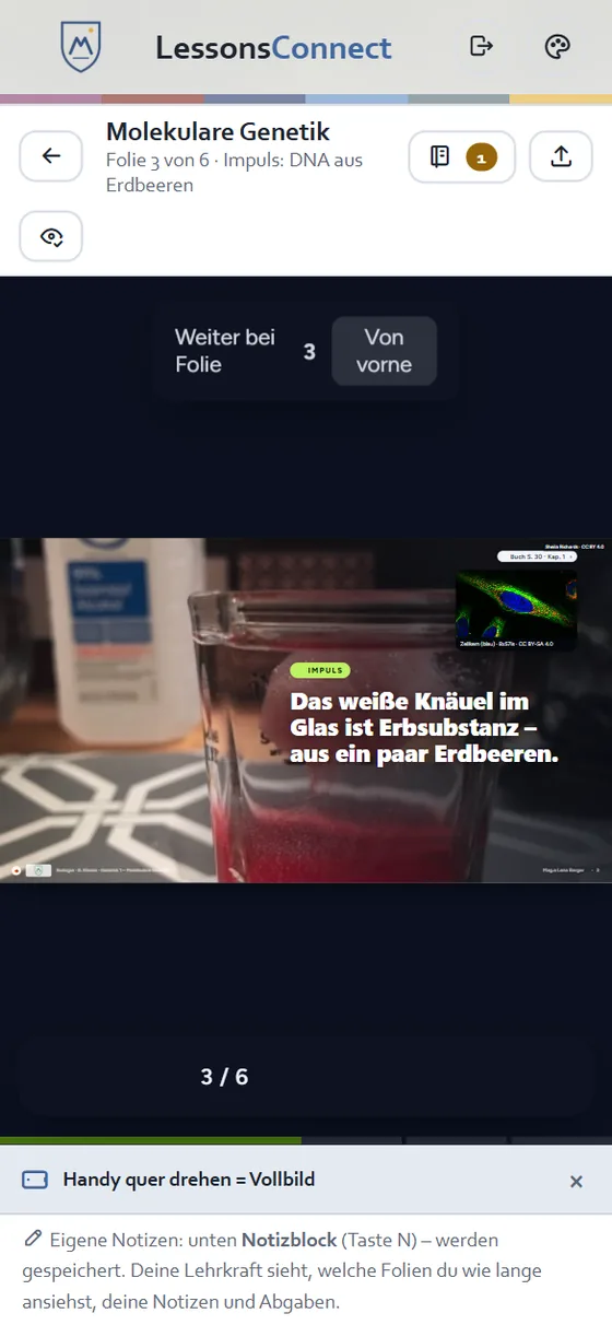 LessonsConnect am Handy